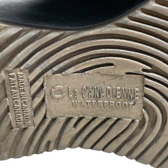 La Canadienne  Orly Black Suede Platform‎ Wedge Waterproof Boots - Picture 5 of 12